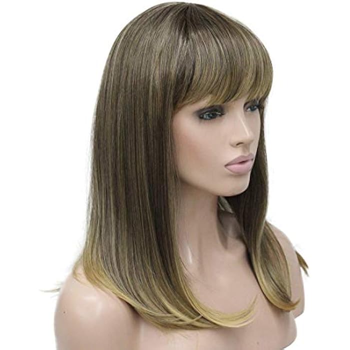 DILLARDS Lydell 14 Long Straight Wig Soft Heat Fiber Hair Cute Neat Bang Under Shoulder Full Wig (6T24B) - Image 3